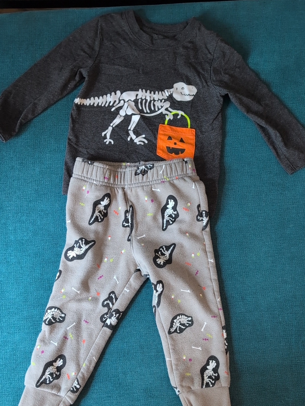 Cat & Jack Gray Toddler Set with Orange Accents and Candy Corn Print